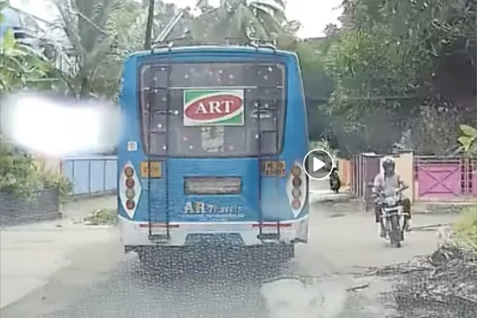AR travels tattamangalam Private bus's rash driving.